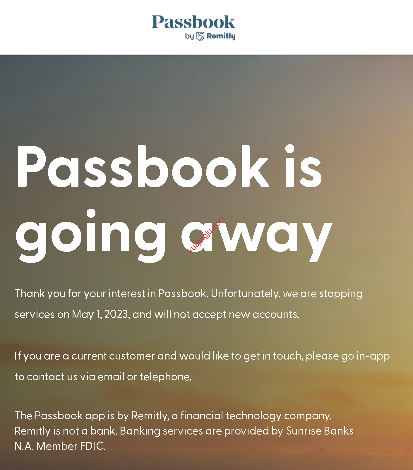 Passbook美国银行账户将于2023年5月1日正式下线-跨境具